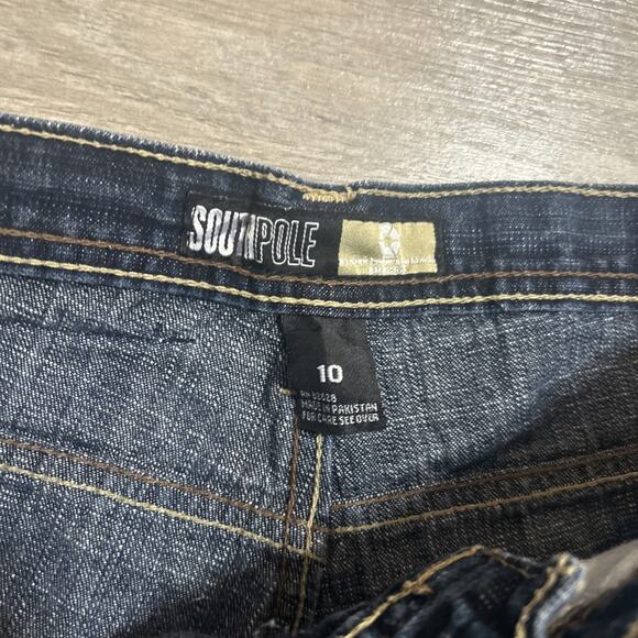 Vintage Southpole Y2K Denim Baggy Shorts Streetwear Youth Size 10 - Picture 3 of 5